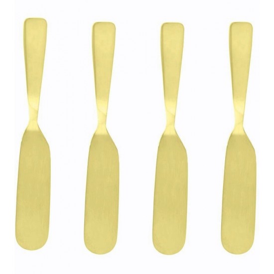 Jogo 4 Espátulas 13,5cm De Aço Inox Dourado Wolff